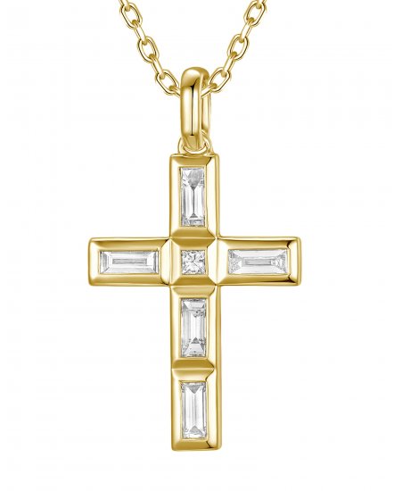 CROSS BAGUETTE DIAMOND PENDANT (TP4347)