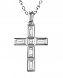 CROSS BAGUETTE DIAMOND PENDANT (TP4347)