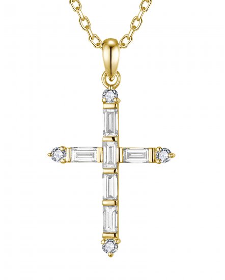 CROSS BAGUETTE DIAMOND PENDANT (TP4348)