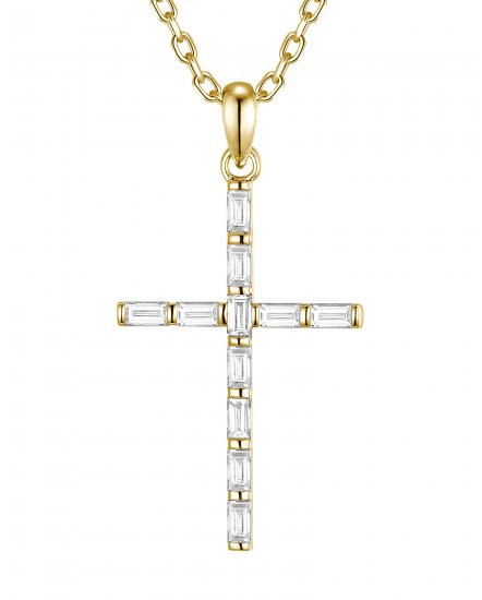 CROSS BAGUETTE DIAMOND PENDANT (TP4349)
