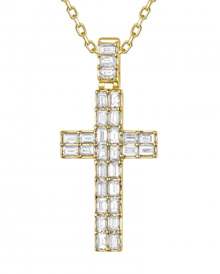 CROSS BAGUETTE DIAMOND PENDANT (TP4351)