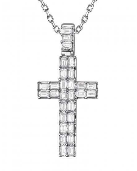 CROSS BAGUETTE DIAMOND PENDANT (TP4351)