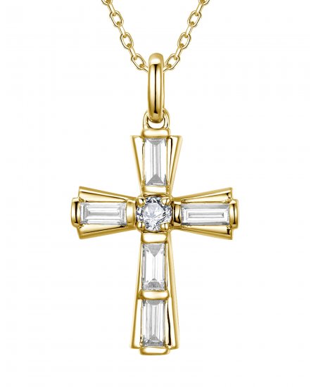 CROSS BAGUETTE DIAMOND PENDANT (TP4352)
