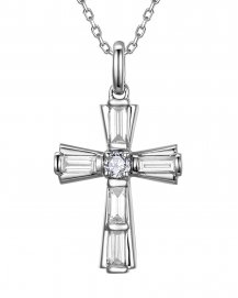 CROSS BAGUETTE DIAMOND PENDANT (TP4352)