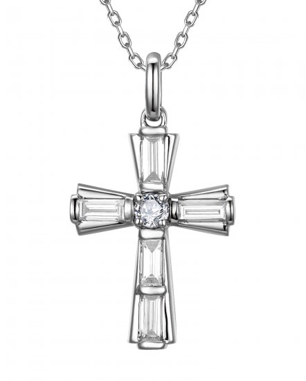 CROSS BAGUETTE DIAMOND PENDANT (TP4352)