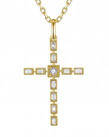 CROSS BAGUETTE DIAMOND PENDANT (TP4354)