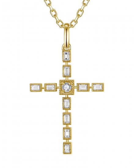 CROSS BAGUETTE DIAMOND PENDANT (TP4354)