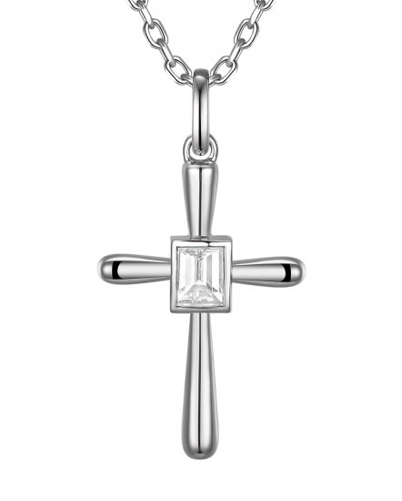 CROSS SOLITAIRE DIAMOND PENDANT (TP4355)