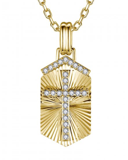 HEXAGON STYLE CROSS DIAMOND PENDANT (TP4356)