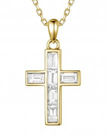 CROSS BAGUETTE DIAMOND PENDANT (TP4376)