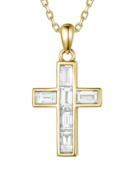 CROSS BAGUETTE DIAMOND PENDANT (TP4376)