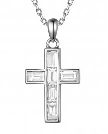 CROSS BAGUETTE DIAMOND PENDANT (TP4376)