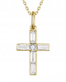 CROSS BAGUETTE DIAMOND PENDANT (TP4379)