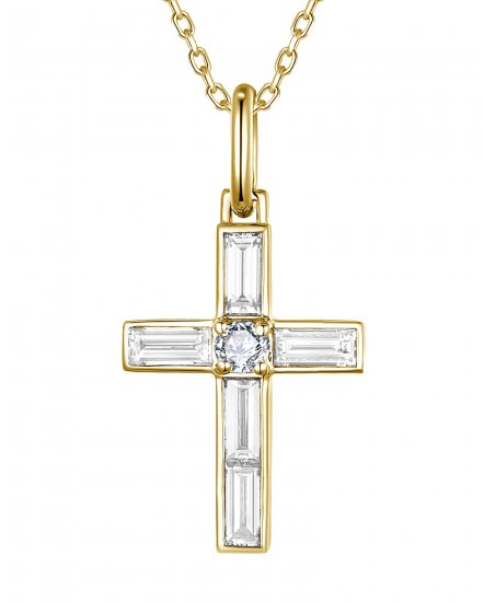 CROSS BAGUETTE DIAMOND PENDANT (TP4379)