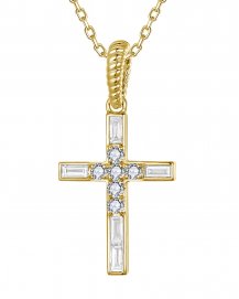 CROSS BAGUETTE DIAMOND PENDANT (TP4380)