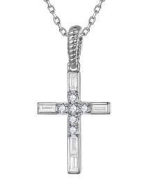 CROSS BAGUETTE DIAMOND PENDANT (TP4380)