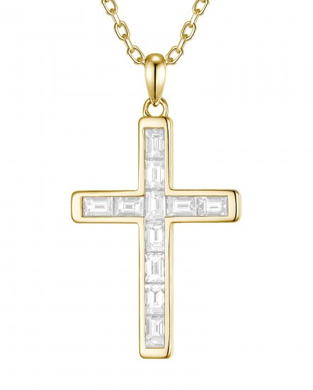 CROSS BAGUETTE DIAMOND PENDANT (TP4381)