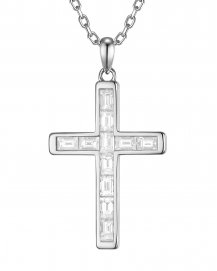 CROSS BAGUETTE DIAMOND PENDANT (TP4381)