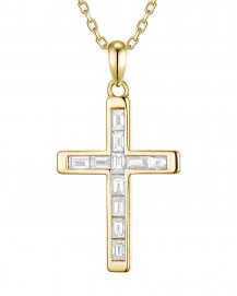 CROSS BAGUETTE DIAMOND PENDANT (TP4381C)