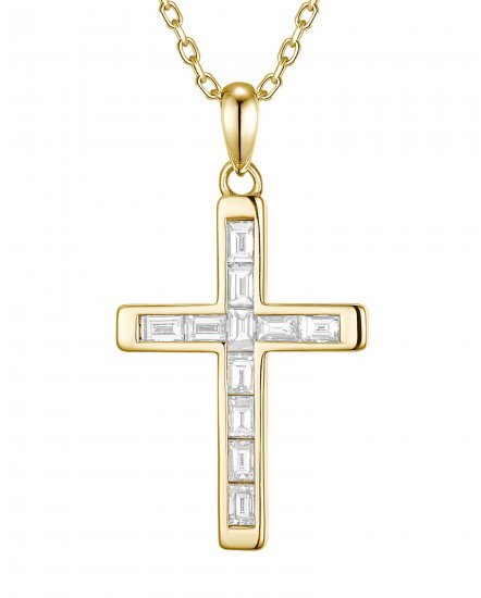 CROSS BAGUETTE DIAMOND PENDANT (TP4381C)