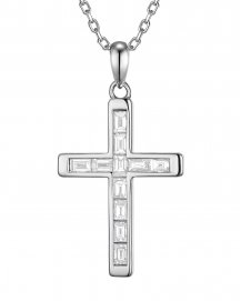 CROSS BAGUETTE DIAMOND PENDANT (TP4381C)