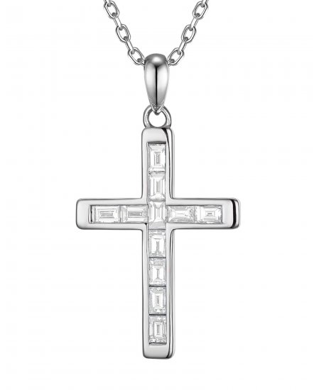 CROSS BAGUETTE DIAMOND PENDANT (TP4381C)