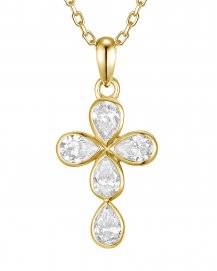 CROSS PEAR DIAMOND PENDANT (TP4382)