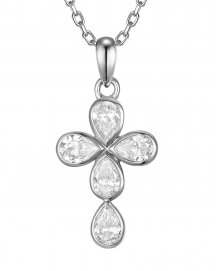 CROSS PEAR DIAMOND PENDANT (TP4382)