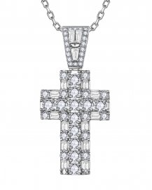 CROSS BAGUETTE DIAMOND PENDANT (TP4383)