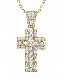 CROSS BAGUETTE DIAMOND PENDANT (TP4383)