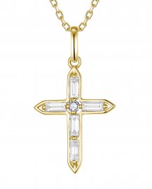 CROSS BAGUETTE DIAMOND PENDANT (TP4385)