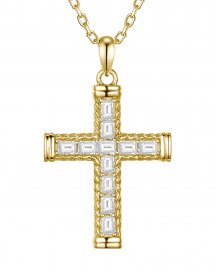 CROSS BAGUETTE DIAMOND PENDANT (TP4386)