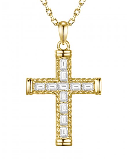 CROSS BAGUETTE DIAMOND PENDANT (TP4386)