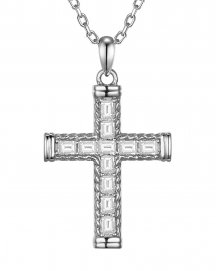 CROSS BAGUETTE DIAMOND PENDANT (TP4386)