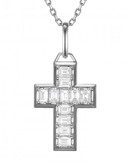 CROSS BAGUETTE DIAMOND PENDANT (TP4387)