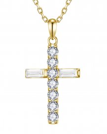 CROSS BAGUETTE DIAMOND PENDANT (TP4389)