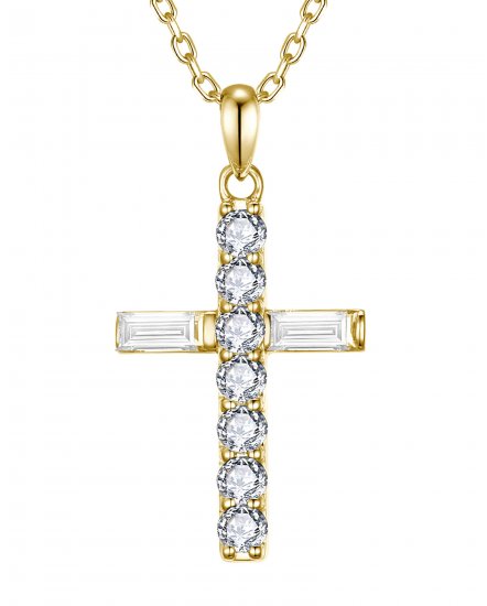 CROSS BAGUETTE DIAMOND PENDANT (TP4389)