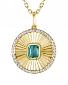 ROUND EMERALD DIAMOND PENDANT (TP4535)