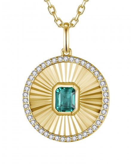 ROUND EMERALD DIAMOND PENDANT (TP4535)