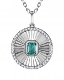 ROUND EMERALD DIAMOND PENDANT (TP4535)