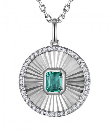 ROUND EMERALD DIAMOND PENDANT (TP4535)