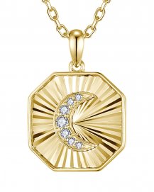 OCTAGON STYLE MOON DIAMOND PENDANT (TP4546)
