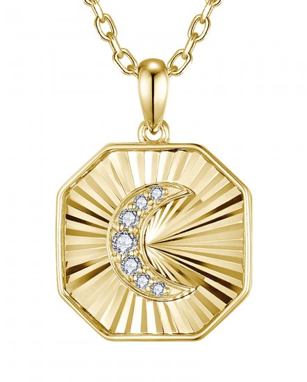 OCTAGON STYLE MOON DIAMOND PENDANT (TP4546)