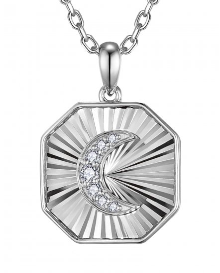 OCTAGON STYLE MOON DIAMOND PENDANT (TP4546)