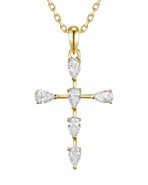 CROSS PEAR DIAMOND PENDANT (TP4553)