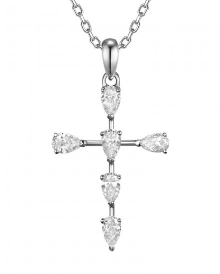 CROSS PEAR DIAMOND PENDANT (TP4553)