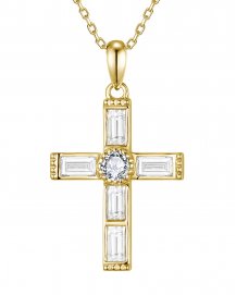 CROSS BAGUETTE DIAMOND PENDANT (TP4554)