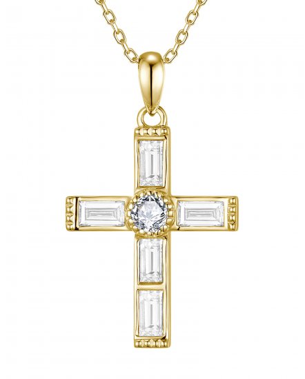 CROSS BAGUETTE DIAMOND PENDANT (TP4554)
