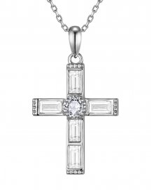 CROSS BAGUETTE DIAMOND PENDANT (TP4554)