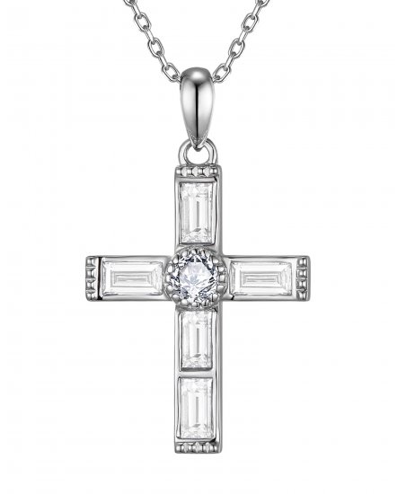 CROSS BAGUETTE DIAMOND PENDANT (TP4554)